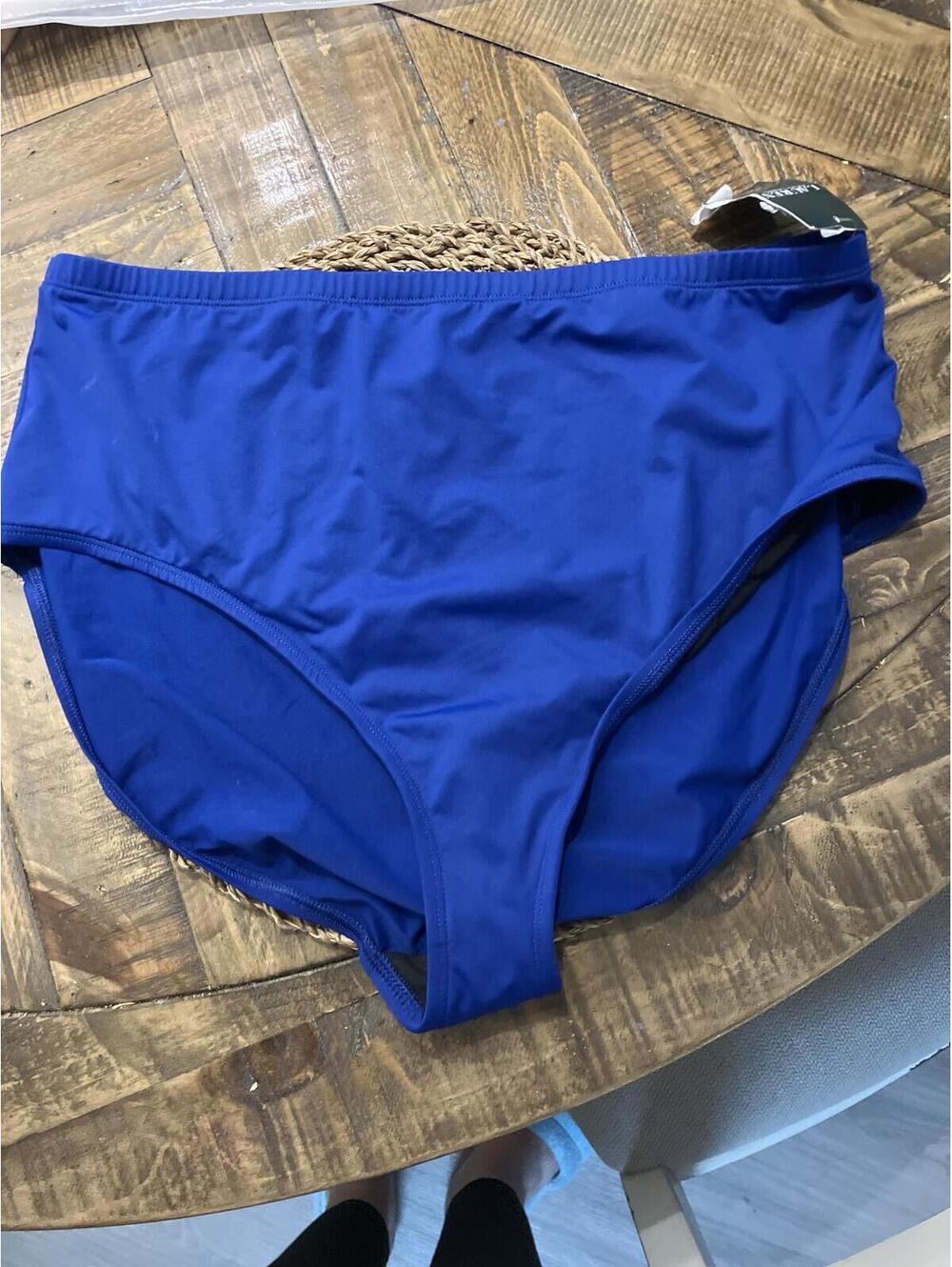 NWT Lauren Ralph Lauren Blue High-Waisted Bikini Bottoms